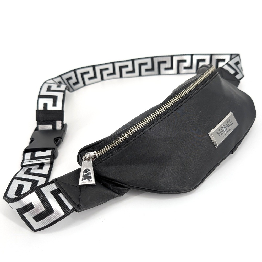 Versace Cologne Fragrance Belt Bag Black Waist Travel Fanny Pack NWOT
